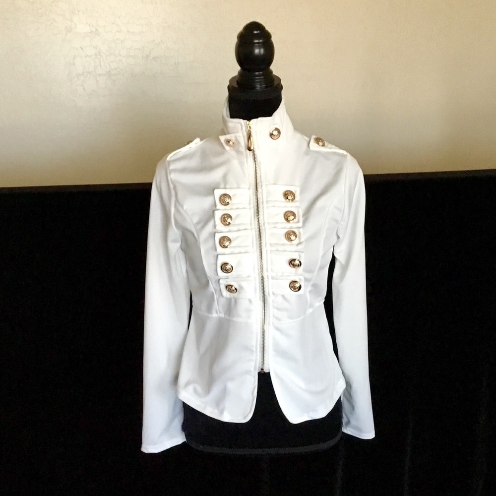 Ivory Gold Military Jacket - sz 6